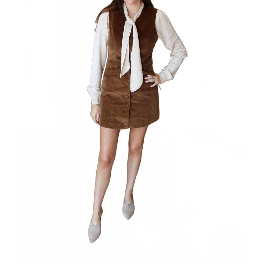 NEW ASTR gisselle mini dress in camel - Picture 7 of 7